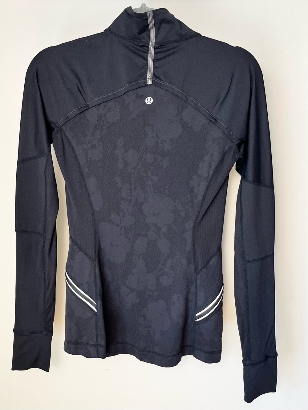 Lululemon Floral Lace Back 1/4 Zip Pullover